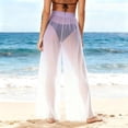 thumbnail image 7 of Gamivast Women's Swimwear Cover Ups High Waisted Sheer Mesh Wide Leg Pants Flowy Transparent Trousers for Summer Beach Vacation Holiday Resort Wear Outfits, 7 of 7