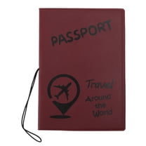 Unique Bargains 1 Pc Passport Holder Durable Airplane Location Marker Document Holder for Travel Dark Red