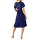 thumbnail image 4 of Txlixc Vestido Midi de Verano para Mujer Color Sólido Manga Corta Dobladillo Irregular Vestido con Cinturón Txlixc  Moda, 4 of 6
