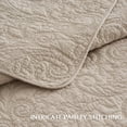 thumbnail image 2 of EVERGRACE 100% Cotton Paisley Quilt Set, Oversized King 3 Piece Set – Prewashed Lightweight Bedspread with 2 Shams, Soft & Breathable Matelasse Coverlet for All-Season Comfort, Flax Beige, 2 of 8