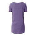 thumbnail image 5 of Summer Tops for Women Mgmyaa Women T-Shirts Plus Size V-Neck Short Sleeve Tops Long T-Shirt Blouse Fashion Solid Color Fit Casual Tees, 5 of 5