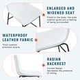 thumbnail image 5 of Retro White PU Leather Chairs with Black Metal Frame - Modern Minimalist & Industrial Style Seating for Dining Room, Office, Cafe - Easy Clean, Space-Saving Design (Set of 4), 5 of 9
