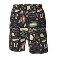 thumbnail image 6 of Uemuo Vegetable Quiche Pattern Men's Swim Trunks Hawaiian Beach Bathing Suit Swimsuits Beach Quick-Dry Shorts with Pockets-, 6 of 9