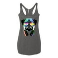 thumbnail image 2 of Wild Bobby, Colorful Pug DJ, Pop Culture, Women Tri-Blend Racerback Tank Top, Premium Heather, X-Large, 2 of 4
