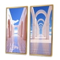 thumbnail image 3 of Designart "Futuristic Architecture Infinite Geometry VI" Modern Geometric Framed Wall Art Set Of 2 - Modern Blue Framed Canvas Set For Living Room Decor, 3 of 6