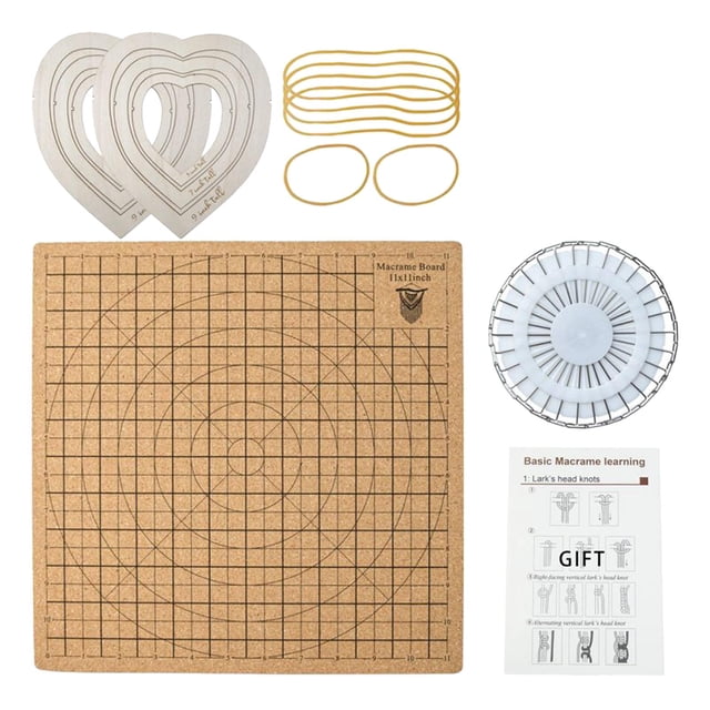 Macrame Board Crochet Durable Braiding Plate for Knitting Measuring Braiding 30x30cm Heart