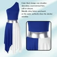 thumbnail image 4 of Alvivi Womens Color Block Lyrical Praise Dance Dress Irregular Hem Liturgical Worship Dancewear Royal Blue L, 4 of 7