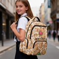 thumbnail image 2 of Yuyamidu Kawaii Capybara 17 Inch Kids School Bag Set, 4 Piece Flap Backpack with Lunch Bag, Pencil Case and Water Bottle Holder, Lightweight Multi-Pocket Backpack for Back to School Season, 2 of 7
