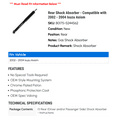 thumbnail image 2 of Rear Shock Absorber - Compatible with 2002 - 2004 Isuzu Axiom 2003, 2 of 2