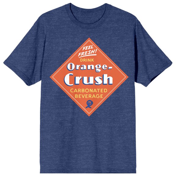 Orange Crush Square Verbiage Art Crew Neck Short Sleeve Navy Heather Women's T-shirt-3XL