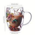 thumbnail image 2 of Taza colorida de cristal floral de doble pared, 350 ml, 2 of 2
