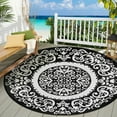 thumbnail image 4 of Aonewoe Round Outdoor Rugs 8Ft Waterproof Patio Plastic Straw Rug Reversible Camping Carpet Indoor Outdoor Area Rug for Patio,Deck,Balcony,Picnic,Beach,Outside, 4 of 10