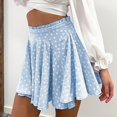 thumbnail image 2 of Fsqjgq Skirts for Women Pleated Skirts for Women Blue Summer Maxi Skirt ELegant Leather Mini Skirt Women's Sexy Fashion Printed Short Skirt Mini Skirt For Women L, 2 of 6