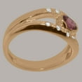thumbnail image 3 of LBG British Made 10k Rose Gold Natural Pink Tourmaline & Diamond Womens Band Ring - 33 size options - Size 6, 3 of 7