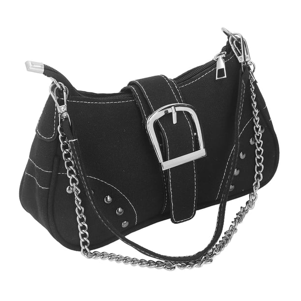 Bolsa De Lona Pequeña, Decoración De La Cadena De Bolsos De Hombro De La Axila De Las Mujeres De Moda Portátiles Para El Trabajo De Viaje De Compra