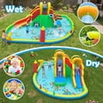 thumbnail image 4 of Costway Inflatable Water Slide Park with 2 Long Slides, Climbing Walls, Splash Pool without Blower, 4 of 10
