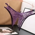 thumbnail image 4 of Womens Lace G-String Thongs Panties Underwear Low Rise T-Back Underpants, 4 of 6