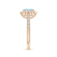 thumbnail image 3 of Angara Natural 0.6 Ct. Aquamarine with Diamond Halo Ring in 14K Rose Gold for Women (Ring Size: 11.5), 3 of 9