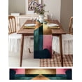 thumbnail image 3 of ERUNPONLY Modern Table Runner - 48 Inch Long Abstract Colorful Patchwork Geometric Cotton and Linen Blended Dress Scarves Farmhouse Table Runner for Kitchen Dining, Coffee Table, 13"x48", 3 of 8