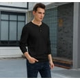 thumbnail image 4 of GIRUNS Men's Long Sleeve Waffle Henley Casual Henley T-shirts for Men, 4 of 5
