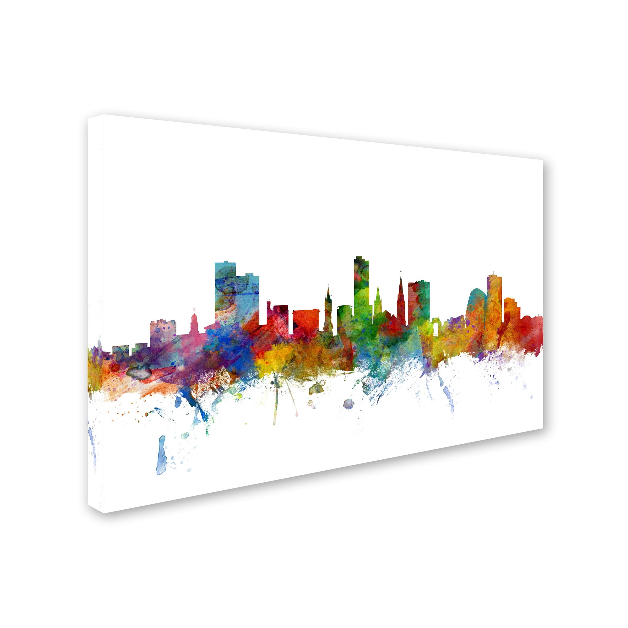 Trademark Fine Art "Leicester England Skyline Ii" Canvas Art by Michael Tompsett
