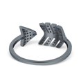 thumbnail image 3 of Black Tone, Simulated Cubic Zirconia Size-10 Petite Dainty Sideways Arrow Ring 925 Sterling Silver, 3 of 7