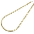 thumbnail image 2 of Real 10K Yellow Gold 3.5MM Solid Pave Style Cuban Link Chain Necklace 18", 2 of 5