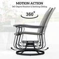 thumbnail image 4 of Outsunny 2 Pcs Fauteuil Berçant d'Extérieur en Osier, Fauteuil Pivotant Berçant de Patio en Rotin, Gris, 4 of 10