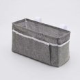 thumbnail image 1 of Hanging Storage Basket for Headboard, Bunk Bed, Dorm, Book, Phone, Magazine, Bed, Bedside Easy to Install (Dark Gray), 1 of 5