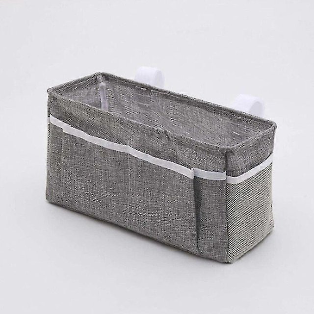 Hanging Storage Basket for Headboard, Bunk Bed, Dorm, Book, Phone, Magazine, Bed, Bedside Easy to Install (Dark Gray)