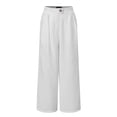 thumbnail image 3 of Womens Jeans Casual High Waisted Tie Side Plicated Relaxed Fit Durable Daily Breathable Trendy Full White Denim Shorts Sizes XL, 3 of 7