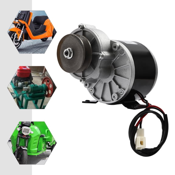 12V 250W Gear Reduction Electric Motor, 2750rpm Speed Powerful Electric Motor with Belt Pulley, Gear Motor for Scooters, E-Bikes, Electric Cars, Tricycles, Scooters, Seeders