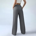 thumbnail image 5 of Side Button Wide Leg Pants for Women Cotton Linen Blend Elastic Waist Pockets Casual Trousers 2026 Trendy Fashion Wear for Daily and Casual Outings, 5 of 6