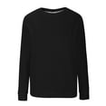 thumbnail image 5 of Qulqfy Women's Ribbed Sweatshirts Pullover Black Long Sleeve Crew Neck Sweatshirts Plain Womens Fall Tops M, 5 of 5