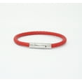 thumbnail image 2 of Genuine Braided Leather Bracelet With Stainless Steel Magnetic Clasp, Red, 2 of 4
