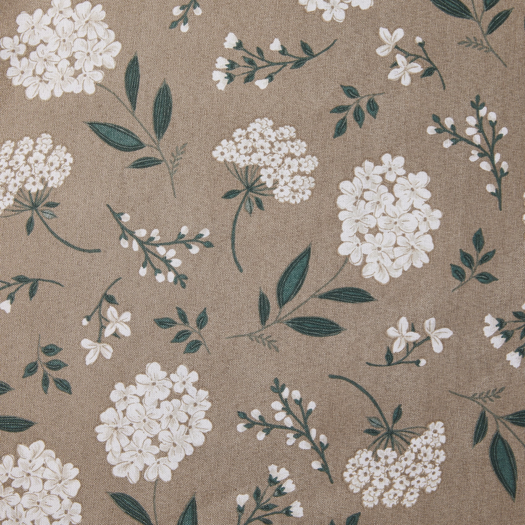 Mainstays Farmhouse Tablecloth Summer Floral Brown Fabric, 60" x 84", Hydrangea