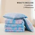 thumbnail image 6 of ZRNBAST Plush Fleece Comforter Set Full Size, Tie-dye Pink Blue Super Soft Faux Fur Bedding, Fluffy Bed Set for Winter, Fuzzy Comforter with 2 Pillowcases(Pink Blue,Full), 6 of 7