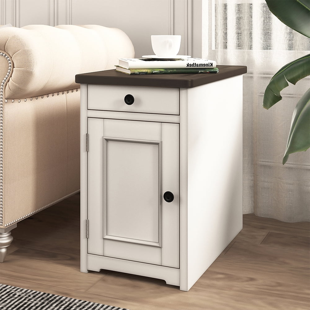 Yipa Classic Large Storage Bedside Table Wooden Home Drawer & Door