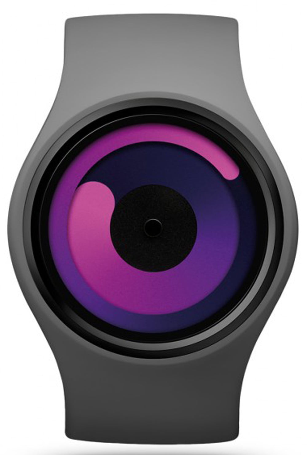 Unisex Gravity Grey Silicone Band Purple Dial Quartz Watch