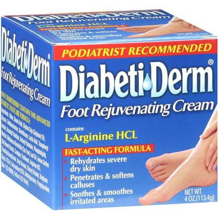 DiabetiDerm Formule d'action rapide des pieds Crème rajeunissante, 4 oz