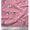 thumbnail image 1 of Soimoi polyester Crepe Fabric Dot & Penguin Ocean Print Sewing Fabric Yard 42 Inch Wide, 1 of 3