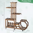 thumbnail image 4 of Costway 8-tier 12 Potted Rolling Plant Stand Wooden Storage Display Shelf Rack with Wheels, 4 of 9