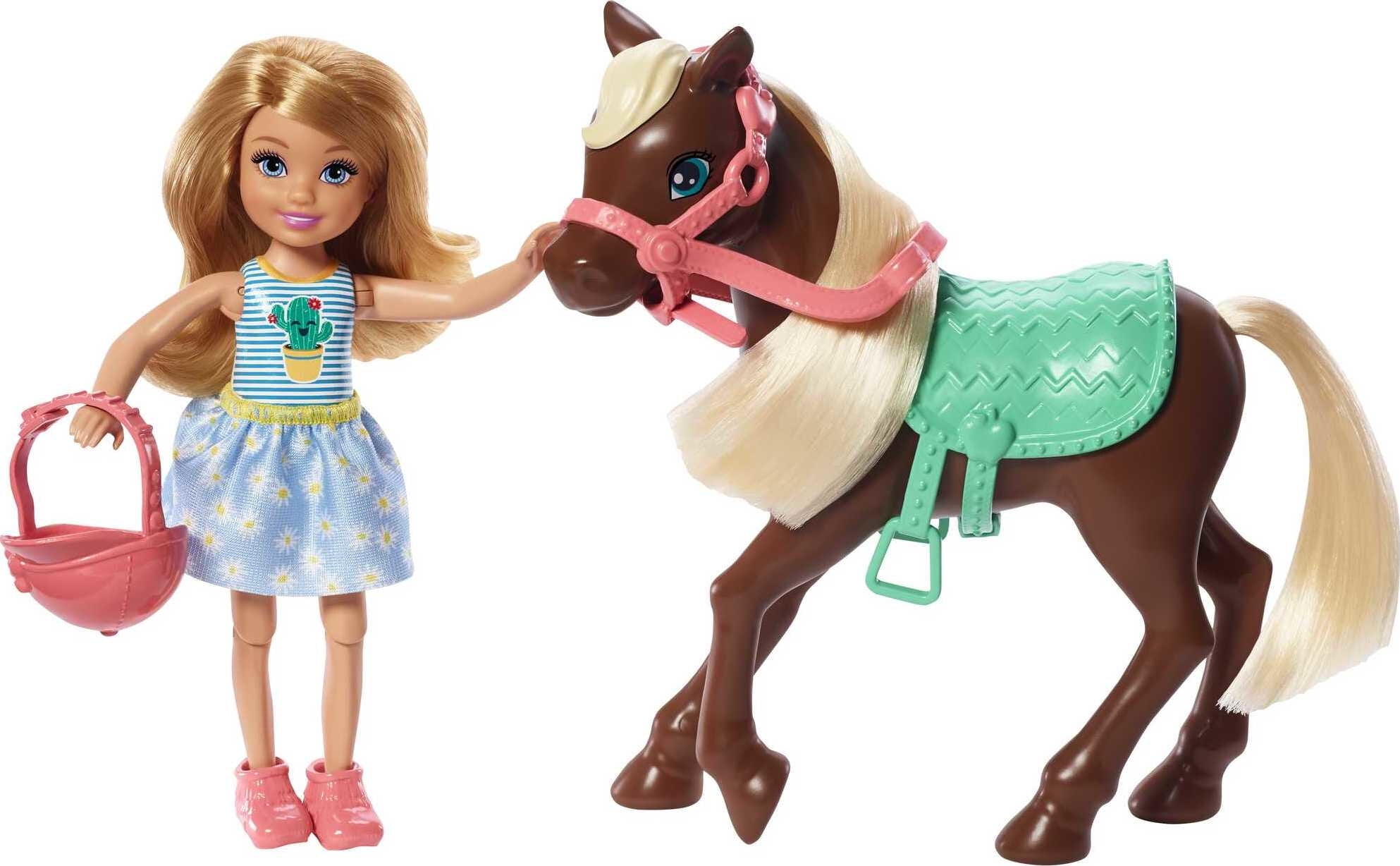 Barbie Chelsea Hugs N Horses Playset with Movable Stable Dream Adventure Set Blonde Dolls Walmart