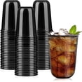 thumbnail image 2 of PYYNA-Jycnolm 50 Pcs Black Plastic Cups, 16 Oz Disposable Stemless Wine Glasses Cocktail Black Party Cups for Meeting Birthday Party Holiday Gatherings, 2 of 3