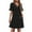 Black, variant on Admvng Womens Dresses Summer Solid Color V-neck Ruffle Short Sleeved A Line Dress with Pockets S-2XL