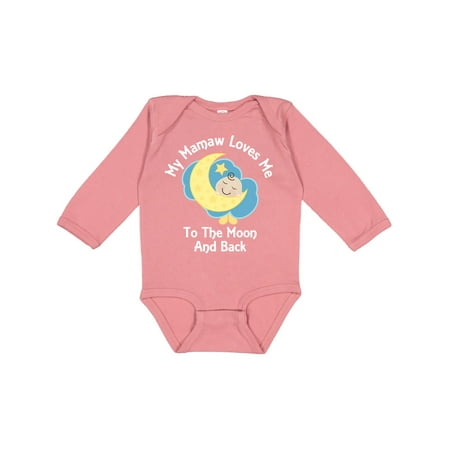 

Inktastic Mamaw Grandma Loves Me girls boys Gift Baby Boy or Baby Girl Long Sleeve Bodysuit