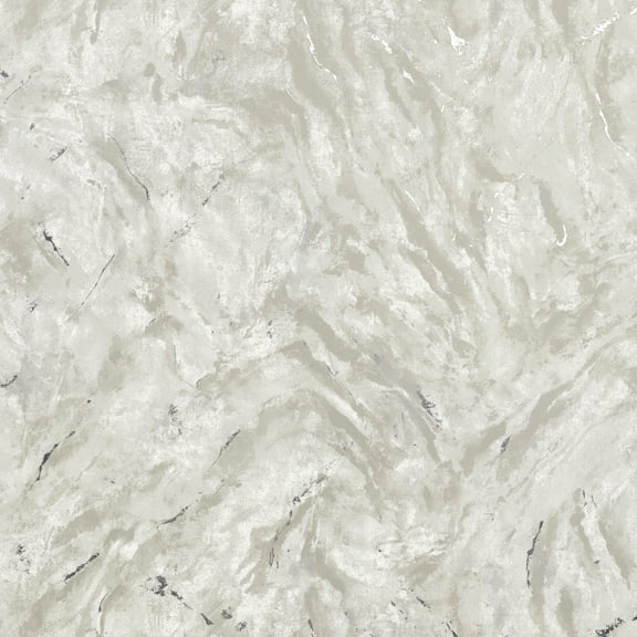 Brewster Titania Silver Marble Texture Unpasted Non Woven Wallpaper, 27.5-in by 33-ft, 75.6 sq. ft.