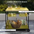 thumbnail image 4 of Homiyad Rolling Beverage Cart: Wooden, Outdoor Use, Wheels & Handle for Mobility, Includes Wine & Glass Storage|Aosom.com, 4 of 8