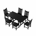 thumbnail image 3 of WestinTrends Malibu Outdoor Patio Dining Set for 6, All Weather Poly Lumber Patio Furniture Set, 71" Farmhouse Dining Table Set with Umbrella Hole and 6 Patio Chairs, Black, 3 of 7