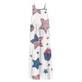 thumbnail image 7 of JULMCOMO American Flag Jumpsuits for Women 1776 250th Year Plus Size Wide Leg Stars Stripes Overalls Red White Blue Sleeveless Patriotic Rompers with Pockets Beige 4XL, 7 of 7